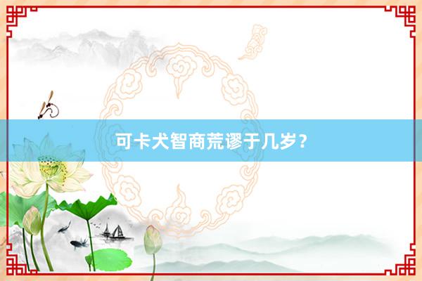 可卡犬智商荒谬于几岁？