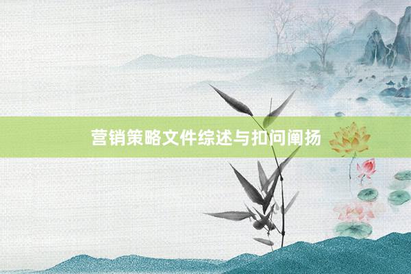营销策略文件综述与扣问阐扬